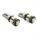 Bec 5 led CanBus T10 12V ALB, 2buc