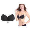 Sutien cu efect Push-up reglabil, pate adeziva, fara bretele, marimea A, negru