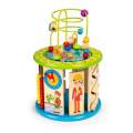 Cub Interactiv pentru Copii din Lemn cu Accesorii si Diferite Activitati, Multicolor