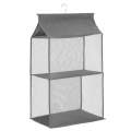 Organizator suspendat Springos, pliabil cu 2 compartimente, 68x15x38 cm, culoare gri