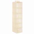 Organizator suspendat pliabil cu 6 compartimente, 30x30x120 cm, culoare crem