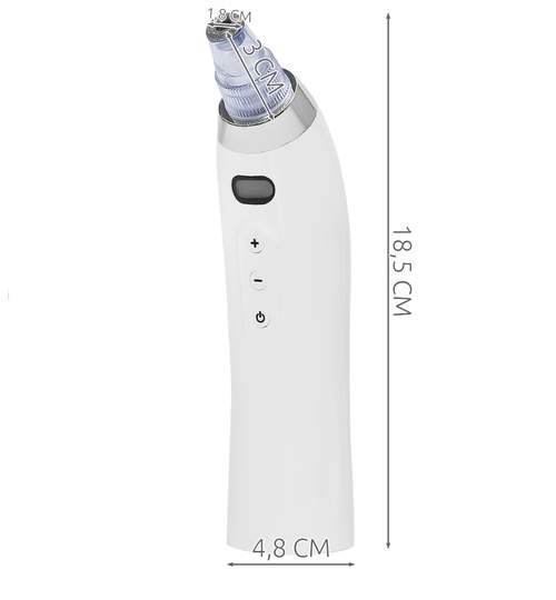 Aparat de curatare faciala reglabil pentru puncte negre, pori sau acnee + 4 Capete si Cablu USB