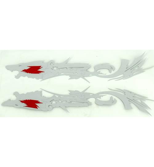 Abtibild  DRAGON  alb reflectorizant AN16 ManiaCars