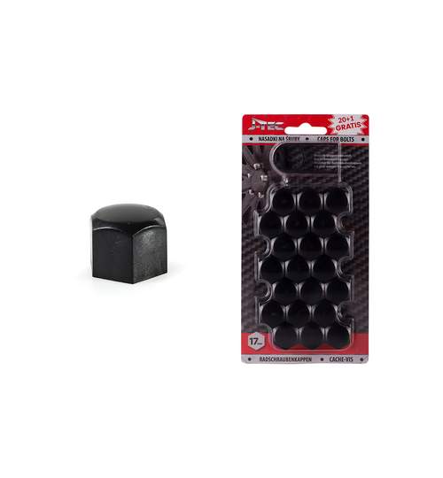 Set capacele ornament prezoane, 20+1 gratis, 17 mm, culoare negru