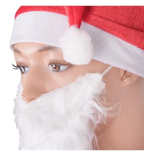 Costum de Mos Craciun pentru adulti, 5 piese,material flausat