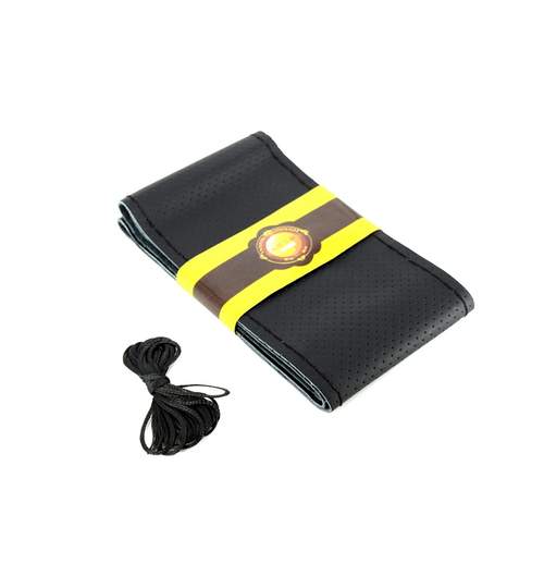 Husa volan LUX FST01 cu ac si ata piele cu gaurele marime: L Culoare: negru Mall