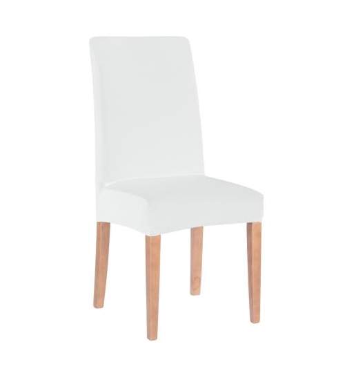 Husa scaun dining/bucatarie, din spandex, culoare alb