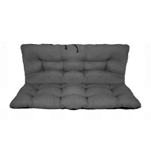 Set perne decorative pentru mobilier paleti, perna sezut 120x70 cm + perna spate 120x40 cm, culoare gri