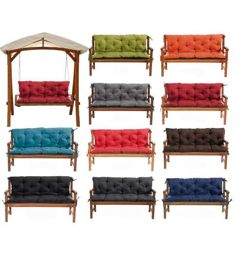 Set perne decorative pentru Balansoar, leagan sau bancuta, perna sezut 180x55 + perna spate 180x55, culoare galben