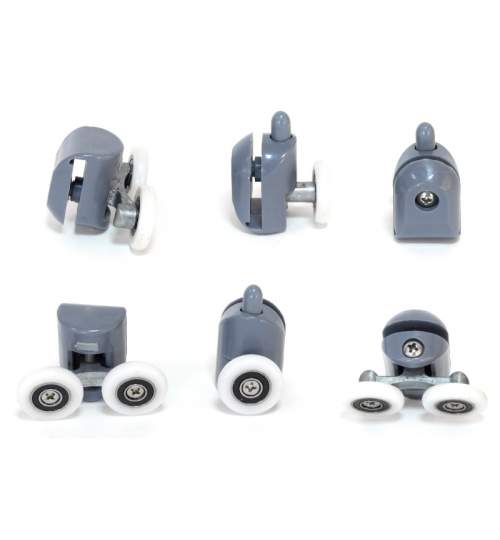 Set role universale inferioare si superioare pentru cabina de dus, cu rulmenti, 24 piese