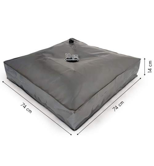 Suport umbrela, forma patrata, diametru 10 cm, 74x74x14 cm, culoare gri