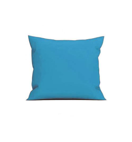 Perna decorativa patrata, 40x40 cm, pentru canapele, plina cu Puf Mania Relax, culoare albastru