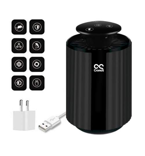 Aparat multifunctional anti-insecte si rozatoare 3in1, lampa UV, senzor de lumina, 5W, negru