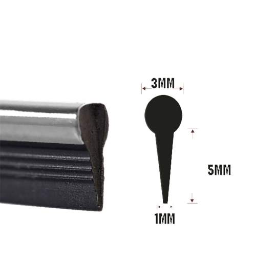 Banda Decorativa Flexibila pentru Interior Auto, Lungime 5m, culoare Argintiu