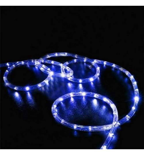 Instalatie Tip Furtun Luminos LED pentru Craciun, Lumina Albastra, Exterior Interior, Lungime 20m, 480 LED-uri