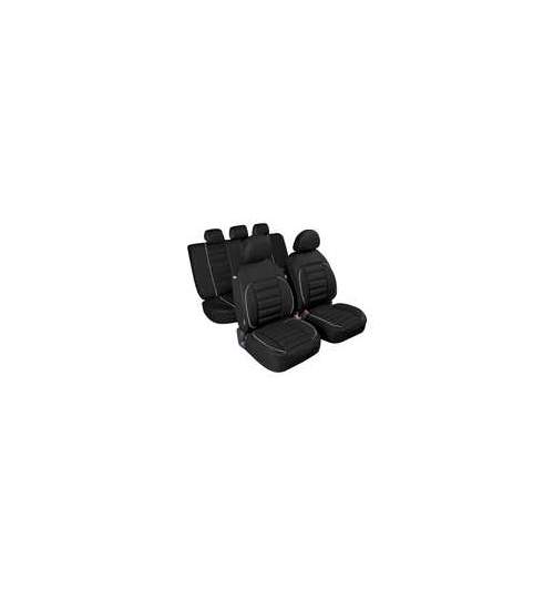 Huse scaun De-Luxe Sport Edition jacquard high-quality 9buc - Negru - eChilipir