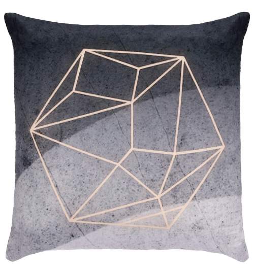 Fata de Perna Decorativa Springos, design abstract, dimensiune 40x40, culoare gri