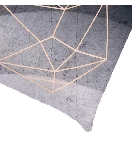 Fata de Perna Decorativa Springos, design abstract, dimensiune 40x40, culoare gri