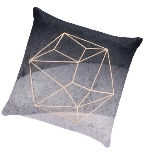 Fata de Perna Decorativa Springos, design abstract, dimensiune 40x40, culoare gri