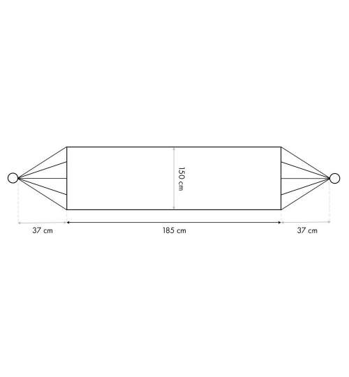 Hamac Dublu pentru 2 persoane, cu Sac Depozitare, 180x150cm, Capacitate 150 kg, Culoare Multicolor