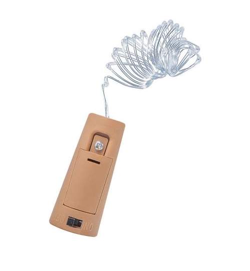 Instalatie luminoasa LED de Craciun, cu 20 led-uri, alb rece, 1.9 m, 3xLR44