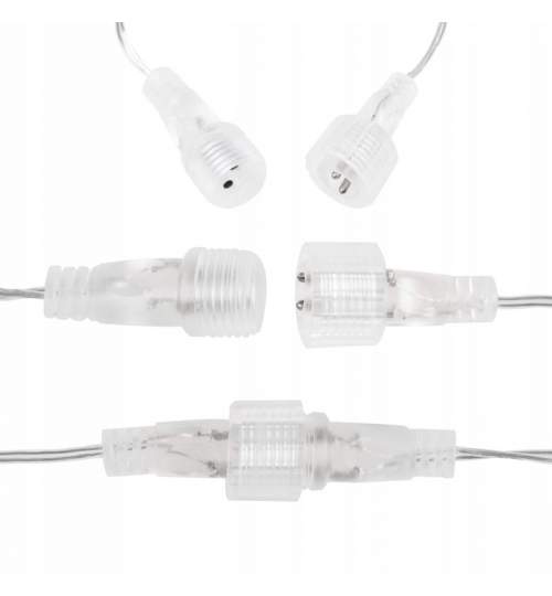 Instalatie luminoasa model stelute cu 92 LED-uri, pentru Craciun, tip Perdea, lungime 2m, alb rece