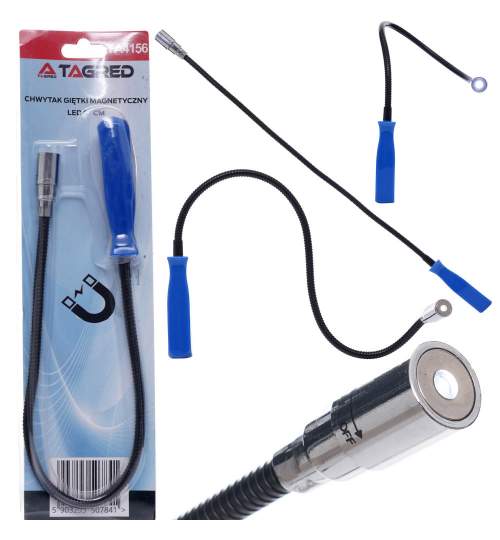 Dispozitiv recuperator magnetic flexibil cu LED, lungime 57cm, Tagred