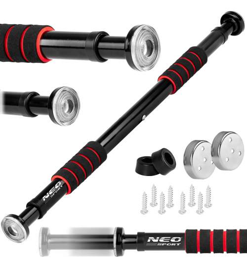 Bara de tractiuni pentru usa, 60-85 cm 150kg, negru/rosu