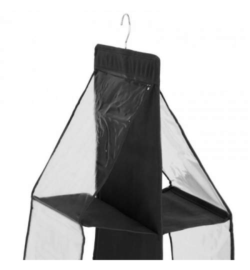 Organizator dulap suspendat Springos cu 6 rafturi, 34x30x90 cm, culoare negru
