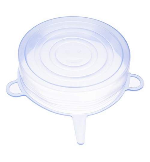 Set 6 Capace universale din silicon pentru alimente, Mentine Mancarea Proaspata, albastru