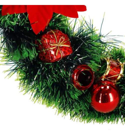 Coronita artificiala de Craciun cu diferite decoratiuni, Diametru 35 cm