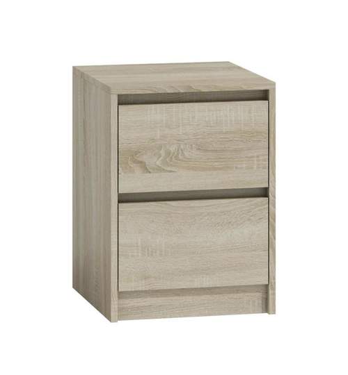 Noptiera cu 2 sertare, model Karo K2, culoare stejar