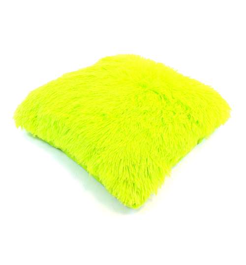 Fata de Perna Decorativa Pufoasa, Catifelata, Culoare Verde, Dimensiune 43x43cm