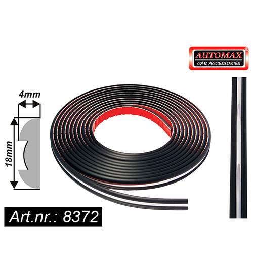 Ornament lateral auto Automax cromat latime 5m x 18 mm x 4 mm Kft Auto