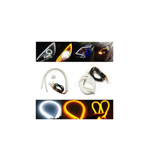 Banda flexibila LED DRL 30cm cu functie de semnalizare DINAMICA FLOWBO30CM ManiaCars