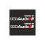 Set Stickere auto caroserie Powered by Audi, scris alb, 2buc
