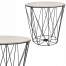 Masuta de cafea rotunda din MDF cu cadru metalic, inaltime 39 cm, diametru 40 cm, natur/negru