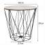 Masuta de cafea rotunda din MDF cu cadru metalic, inaltime 39 cm, diametru 40 cm, natur/negru