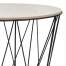 Masuta de cafea rotunda din MDF cu cadru metalic, inaltime 39 cm, diametru 40 cm, natur/negru