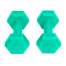 Set 2 Gantere pentru fitness sau antrenament, din cauciuc, 2x0.5 kg, culoare verde