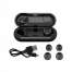Casti Bluetooth cu Statie de Incarcare si Microfon, Raza de Actiune 10m, culoare Negru