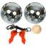 Set 2 Bile Cromate pentru Joc Petanque si Geanta Depozitare, Diametru 73 mm