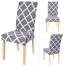 Husa scaun dining/bucatarie, din spandex, 48x48x62 culoare gri/alb