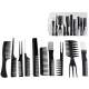 Set 10 x piepten profesionali pentru coafura, culoare Negru