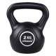 Gantera Kettlebell cu maner, ABS, 2 kg, culoare Negru